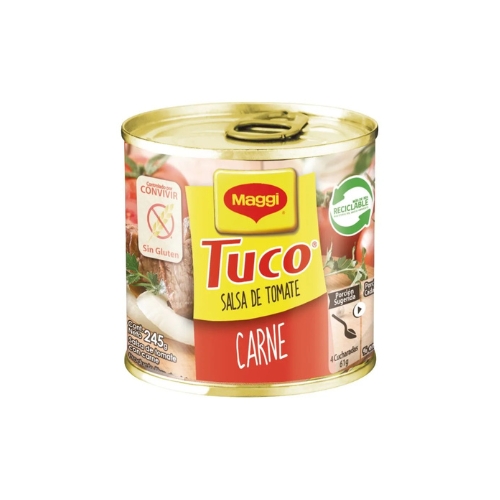 12x Salsa de tomate MAGGI Tuco con Carne Lata 245g