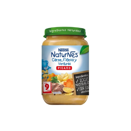12x Picado NESTLÉ NATURNES  Carne, Fideos y Verduras 215g
