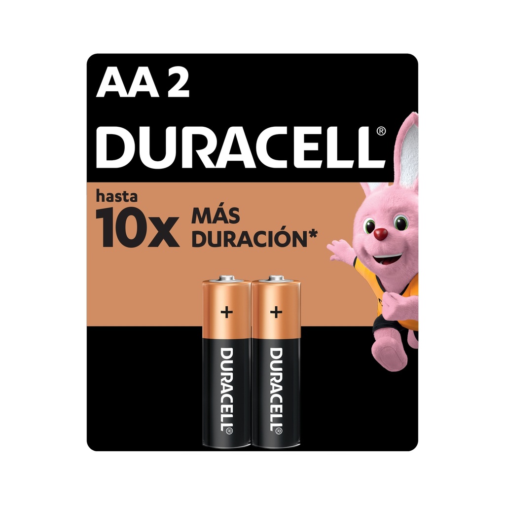 Pila Duracell AA, (2 pilas, batería doble A, DURA más)
