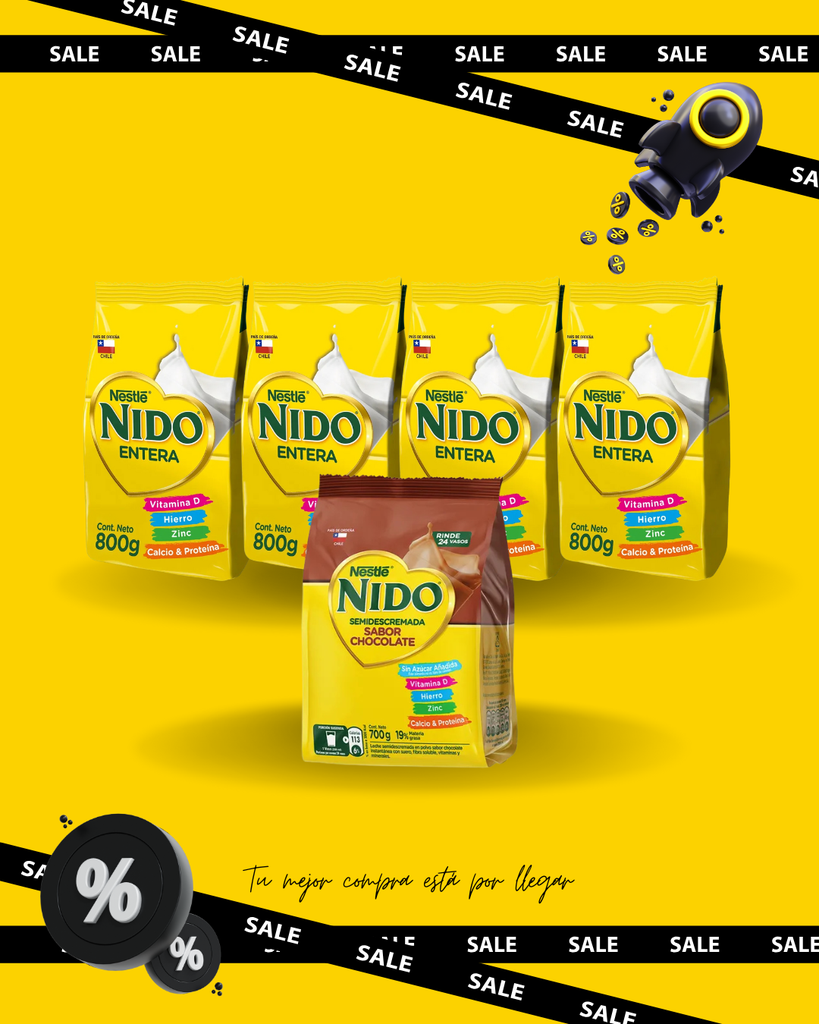 Pack x 4 Leche en Polvo NIDO® Entera Bolsa 800g