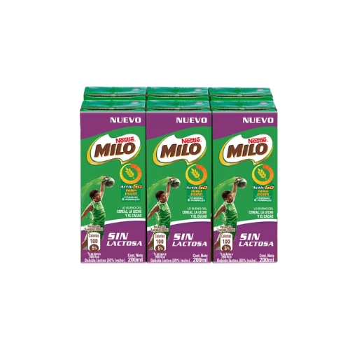 [1189600000] 5x MILO Sin Lactosa Leche 6x200g