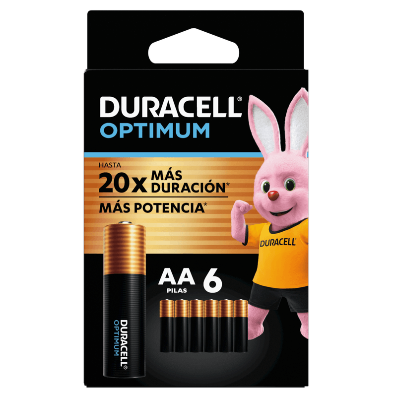 [1247600000] 1x Pila Duracell Optimum AA, (6 pilas doble A, más POTENCIA)